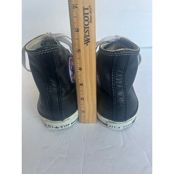 Converse Chuck Taylor All Star High Top Leather Black/White Lace Up Sneakers 8.5 - Picture 7 of 12